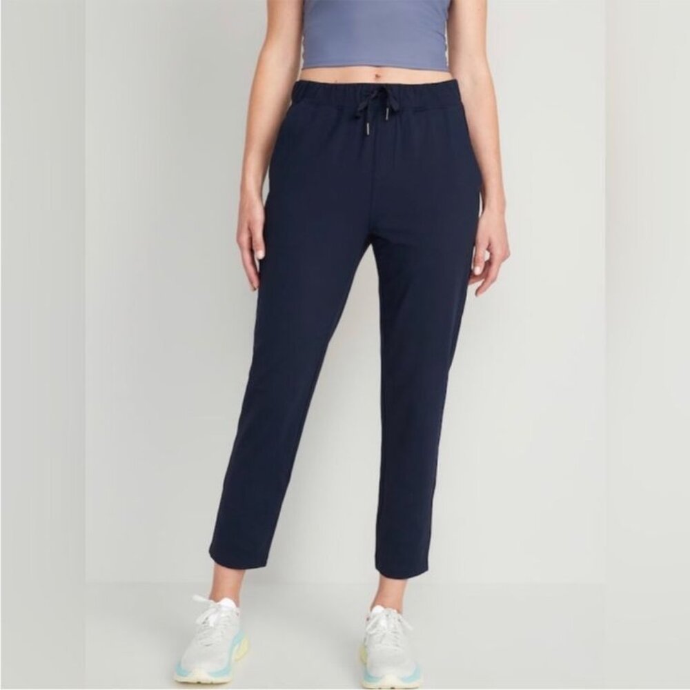 Women's Navy Drawstring Ankle Pants